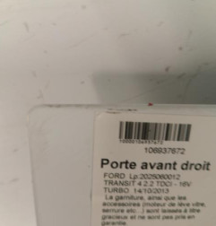 Porte avant droit FORD TRANSIT 4 Photo n°4