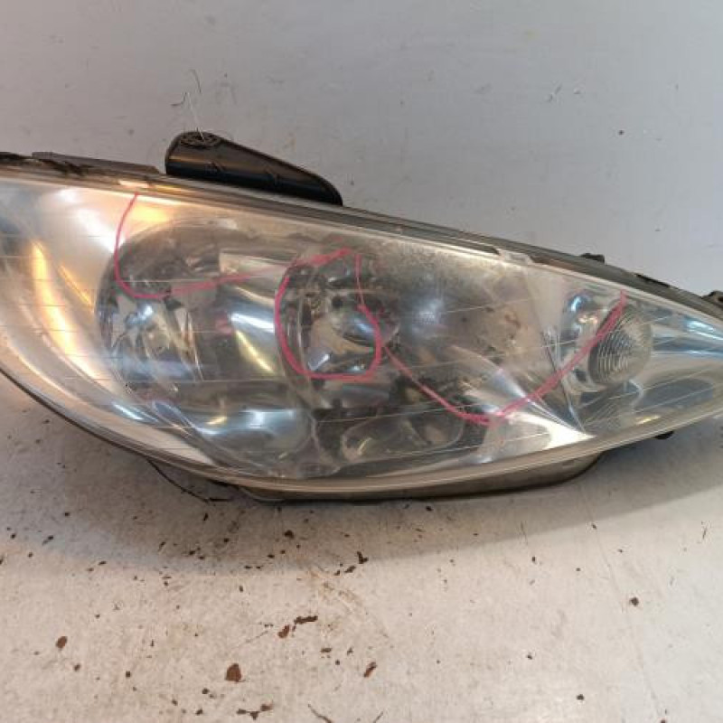 Optique avant principal droit (feux)(phare) PEUGEOT 206