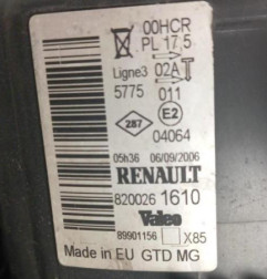 Optique avant principal gauche (feux)(phare) RENAULT CLIO 3 Photo n°4