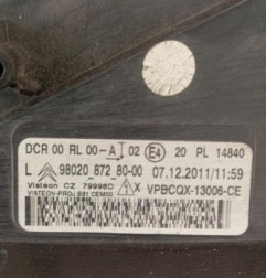 Optique avant principal gauche (feux)(phare) CITROEN DS5 Photo n°7