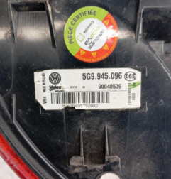 Feu arriere principal droit (feux) VOLKSWAGEN GOLF 7 Photo n°5