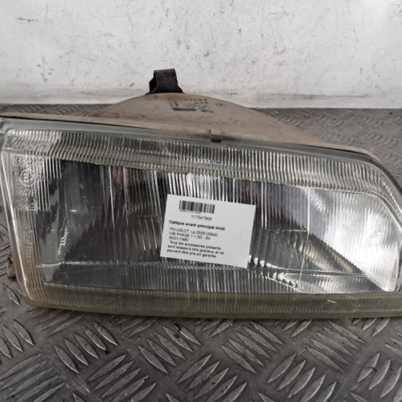 Optique avant principal droit (feux)(phare) PEUGEOT 106