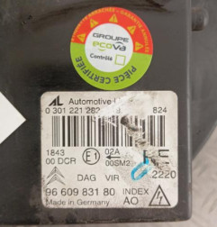 Optique avant principal droit (feux)(phare) CITROEN C6 Photo n°6