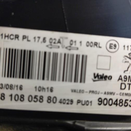 Optique avant principal droit (feux)(phare) PEUGEOT 208 1