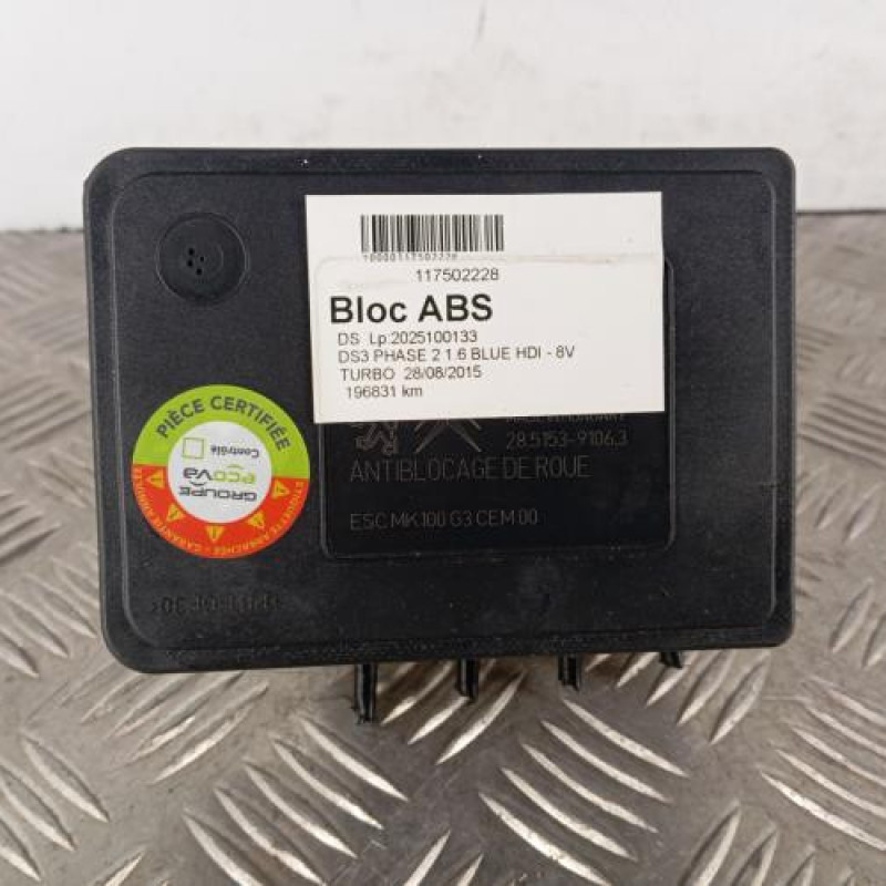 Bloc ABS (freins anti-blocage) DS DS3