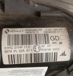 Optique avant principal gauche (feux)(phare) RENAULT MEGANE 3 Photo n°4