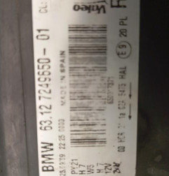 Optique avant principal droit (feux)(phare) BMW SERIE 1 E81 Photo n°3