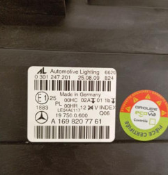 Optique avant principal gauche (feux)(phare) MERCEDES CLASSE B 245 Photo n°5