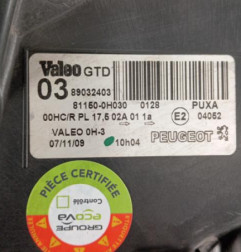 Optique avant principal gauche (feux)(phare) PEUGEOT 107 Photo n°4