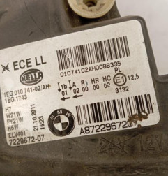 Optique avant principal droit (feux)(phare) BMW SERIE 1 F20 Photo n°5