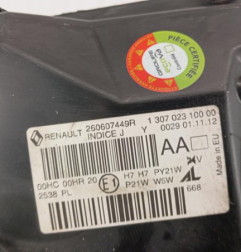 Optique avant principal gauche (feux)(phare) RENAULT MEGANE 3 Photo n°5