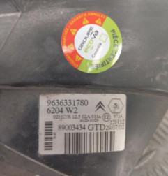 Optique avant principal gauche (feux)(phare) CITROEN SAXO Photo n°3