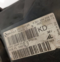 Optique avant principal droit (feux)(phare) RENAULT MEGANE 3 Photo n°5