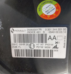 Optique avant principal gauche (feux)(phare) RENAULT MEGANE 3 Photo n°4