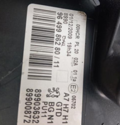 Optique avant principal gauche (feux)(phare) PEUGEOT 207 Photo n°3