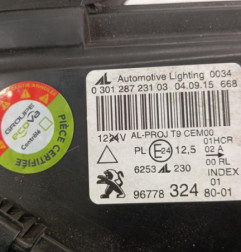 Optique avant principal gauche (feux)(phare) PEUGEOT 308 2 Photo n°8