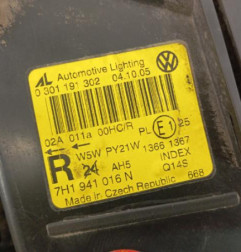 Optique avant principal droit (feux)(phare) VOLKSWAGEN TRANSPORTER 5 Photo n°5