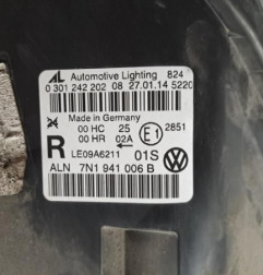 Optique avant principal droit (feux)(phare) VOLKSWAGEN SHARAN 2 Photo n°5