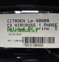 Optique avant principal droit (feux)(phare) CITROEN C3 AIRCROSS 1 Photo n°1