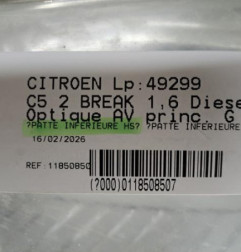 Optique avant principal gauche (feux)(phare) CITROEN C5 2 Photo n°3