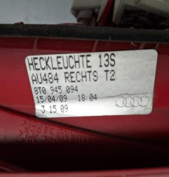 Feu arriere secondaire droit (feux) AUDI A5 1 Photo n°4