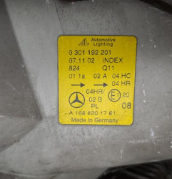 Optique avant principal gauche (feux)(phare) MERCEDES CLASSE A 168 Photo n°5