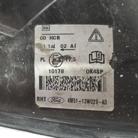 Optique avant principal droit (feux)(phare) FORD FOCUS 2 Photo n°1