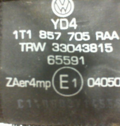 Ceinture avant gauche VOLKSWAGEN TOURAN 1 Photo n°3