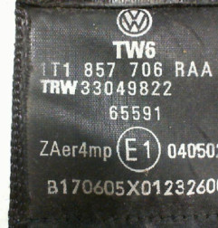 Ceinture avant droit VOLKSWAGEN TOURAN 1 Photo n°4