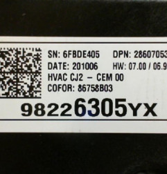 Commande chauffage OPEL CROSSLAND X Photo n°6