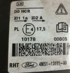 Optique avant principal gauche (feux)(phare) FORD FOCUS 2 Photo n°6