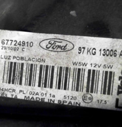 Optique avant principal gauche (feux)(phare) FORD KA 1 Photo n°6