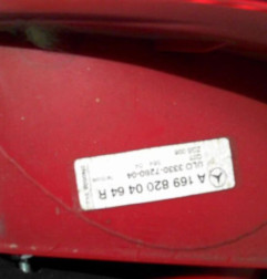 Feu arriere principal droit (feux) MERCEDES CLASSE A 169 Photo n°6