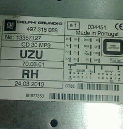 Autoradio d'origine OPEL CORSA D