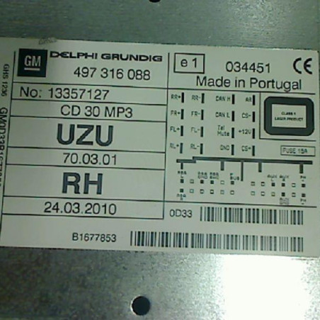 Autoradio d'origine OPEL CORSA D