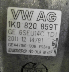 Compresseur clim VOLKSWAGEN GOLF 6 Photo n°5