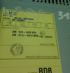 Autoradio d'origine HYUNDAI I 30 3 Photo n°5