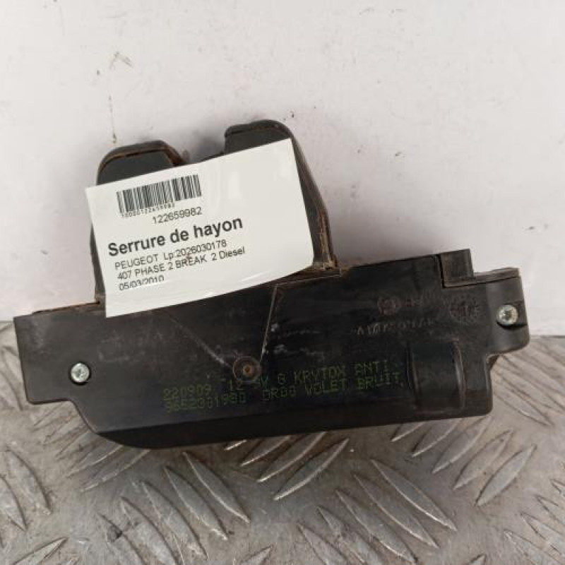 Serrure de hayon PEUGEOT 407