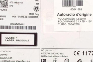 Autoradio d'origine VOLKSWAGEN POLO 5